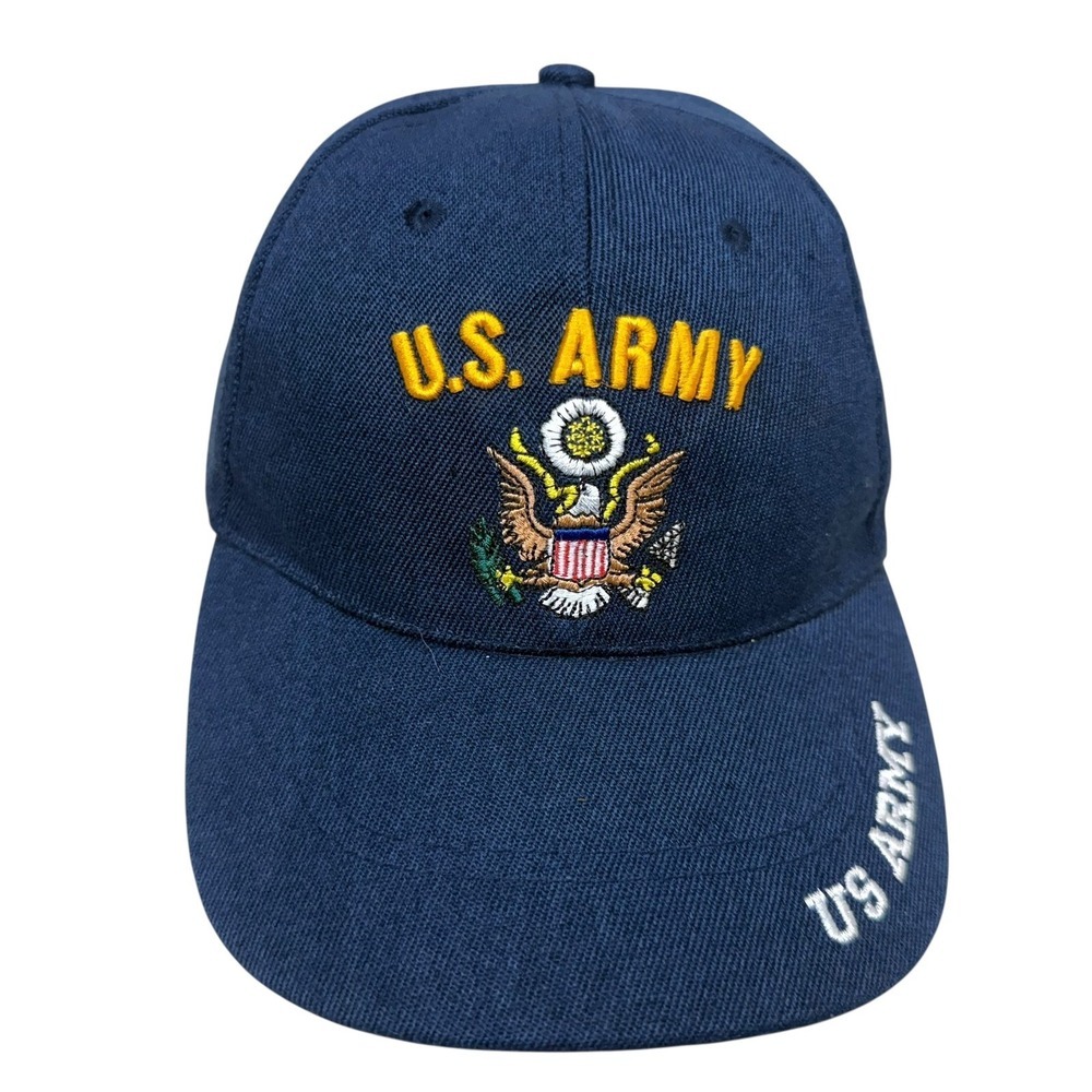 U.S. Army Embroidered Logo Military Baseball Cap Hat Strapback Navy Blue  OSFA